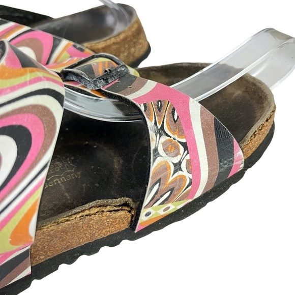 PAPILLIO BIRKENSTOCK Arizona Print Genuine Leather Slides Sandals Slip On sz 6 - Picture 12 of 16
